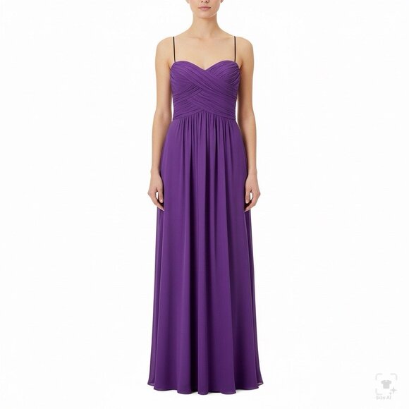 Dessy Womens African Violet Polyester Strapless Formal Gown Full Length Size 4L - Picture 11 of 12